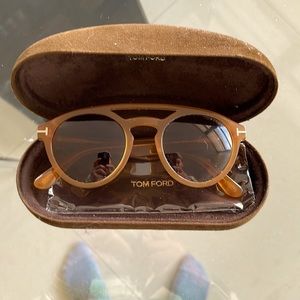New Tom Ford Clint round-frame acetate sunglasses - unisex